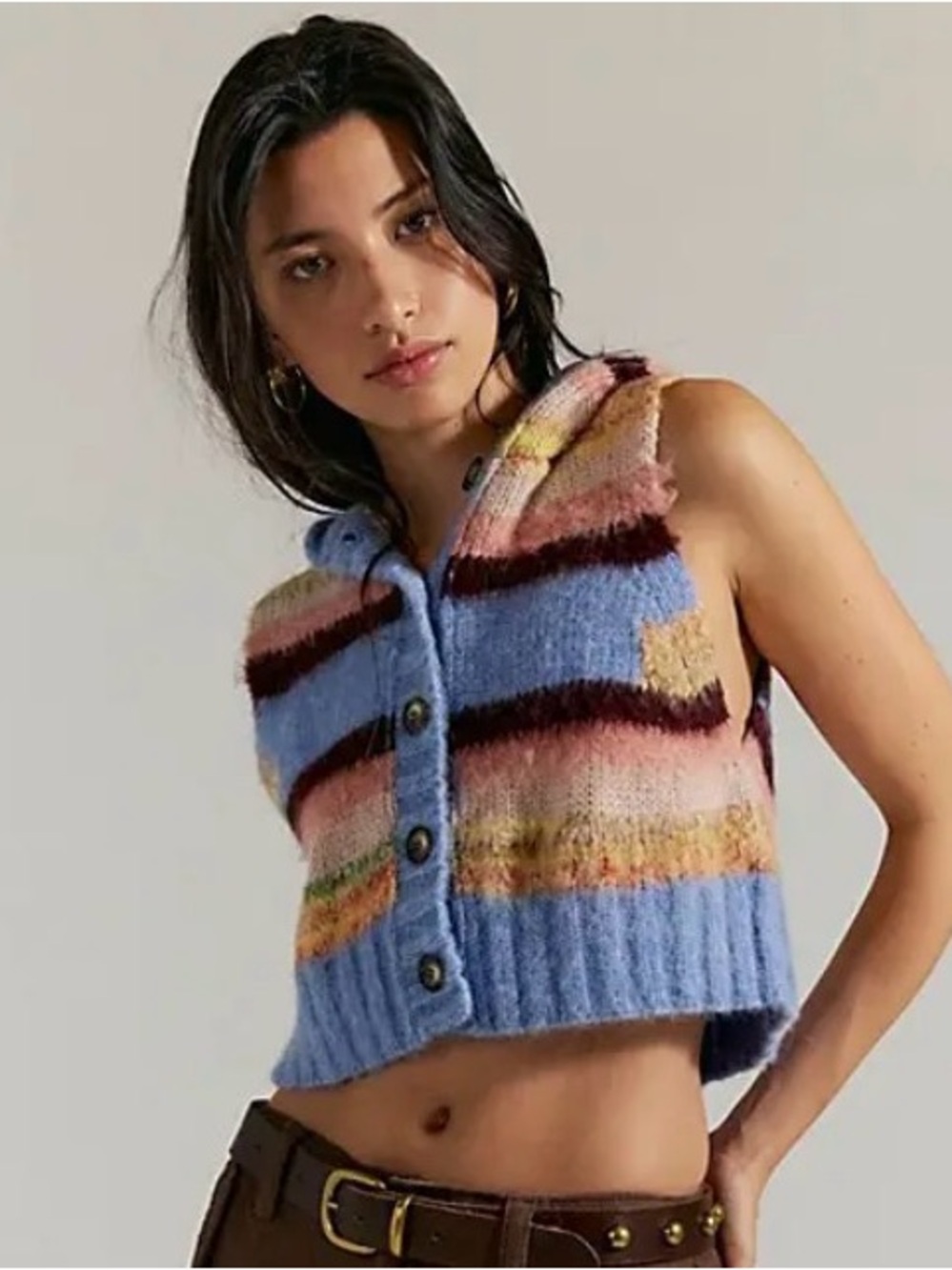 Free people Rosetta vest. NWT. Blue skies combo